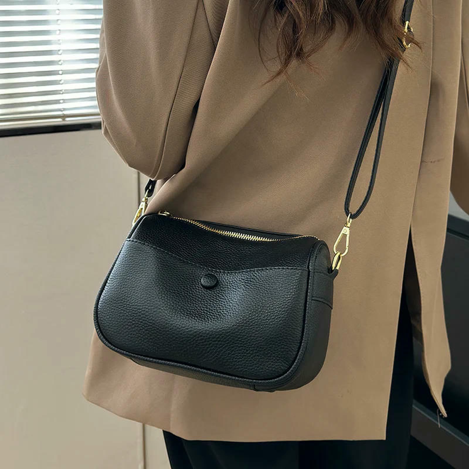 Borse Borsa A Tracolla E da Donna alla Moda in Morbida Pelle, Casual Vera Pelle Multistrato di Lusso