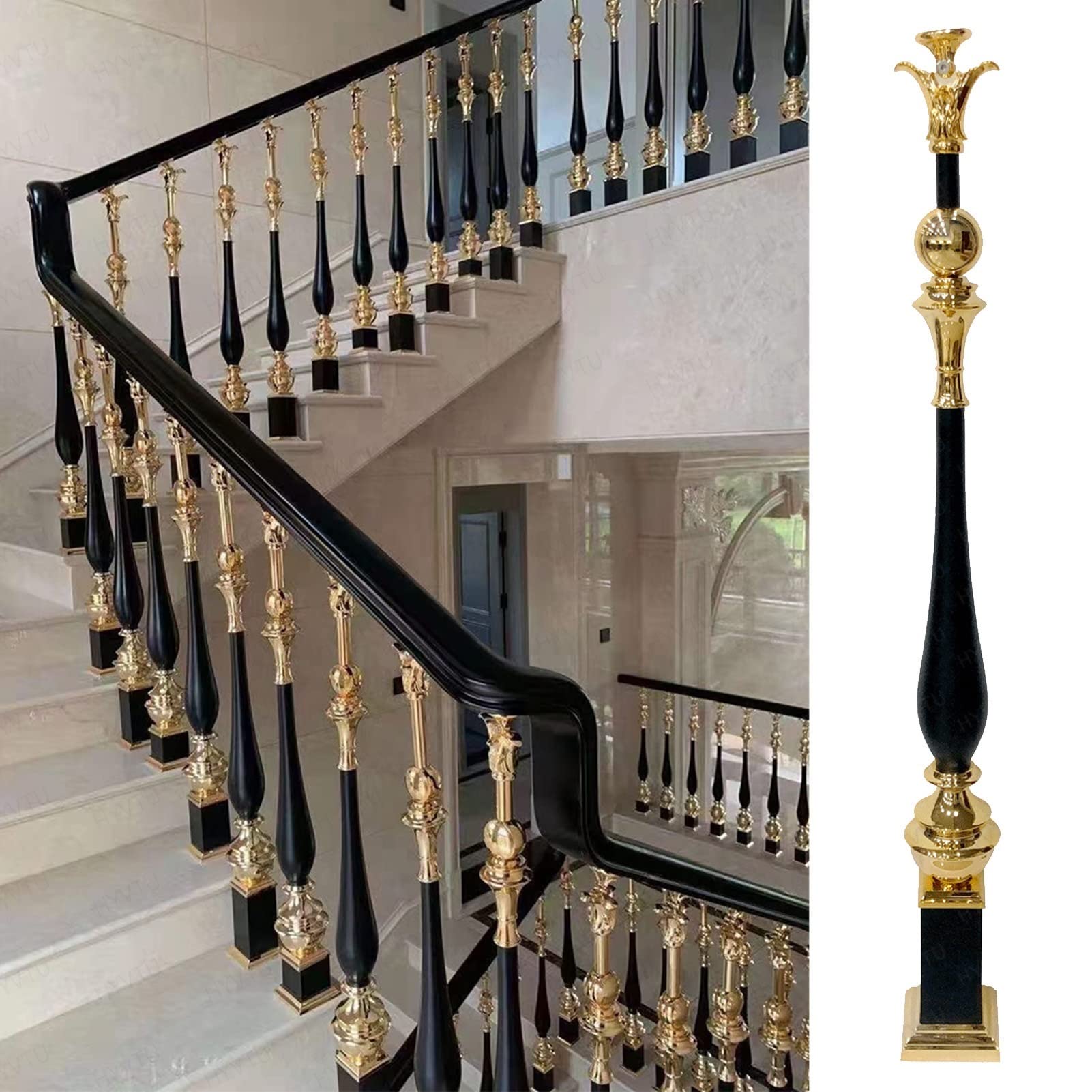 Balaustres de aluminio de 95 cm con acabado elegante para balcones y porches