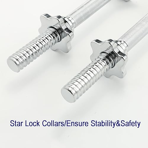 Miniatura 5 de Powenergy Barra roscada para levantamiento de pesas y mango de mancuernas, barra cromada de 1 pulgada para empujes de cadera, sentadillas y estocadas