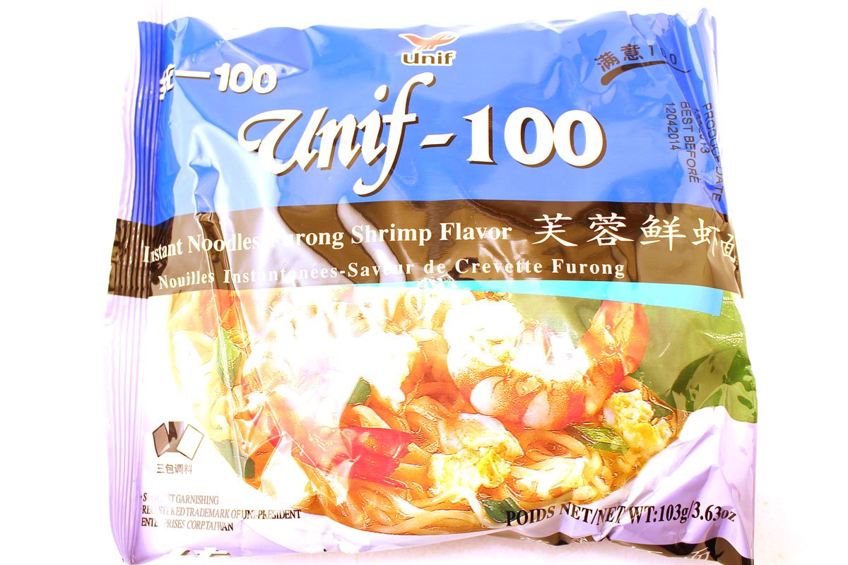UNIF Fideos instantáneos con sabor a gambas, 1 x 103 g