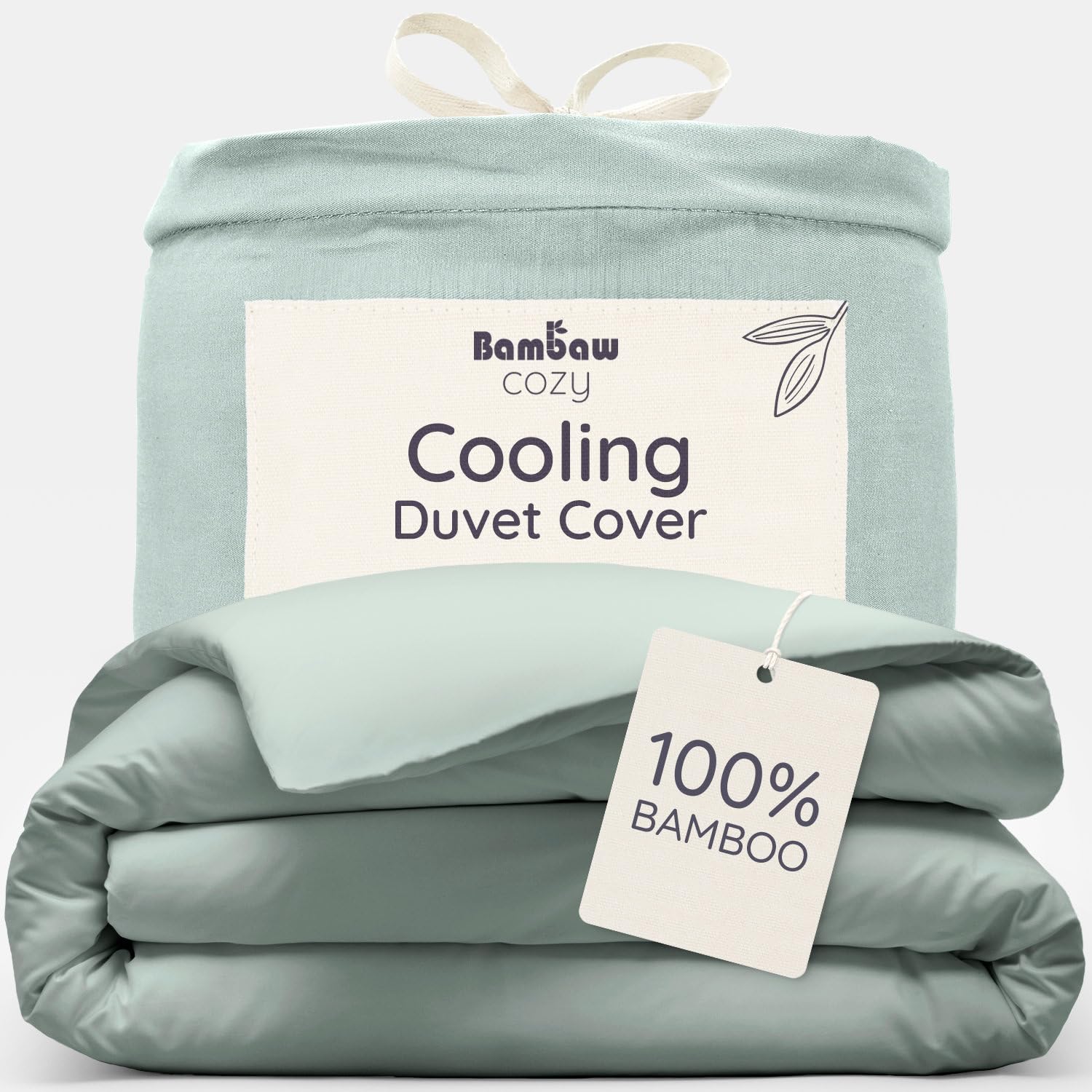 Bambaw Sea Glass Bamboo Duvet Cover Single, 135X200 Cm, Cold Sheets For Sleeping, 100% Bamboo Sheets, Hotel Quality Bed Linen Single, Hypoallergenic & Antibacterial Cooling Duvet Cover 135X200 Cm (Sea Glass)