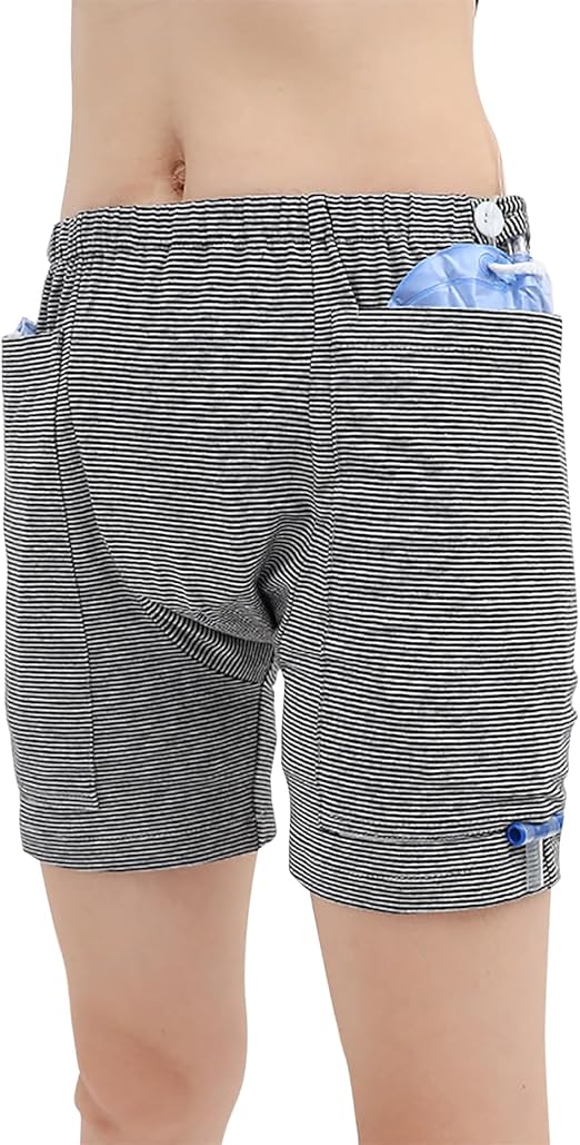 Catheter Pants Men Urine Bag Pants with Double Pockets Soft Breathable