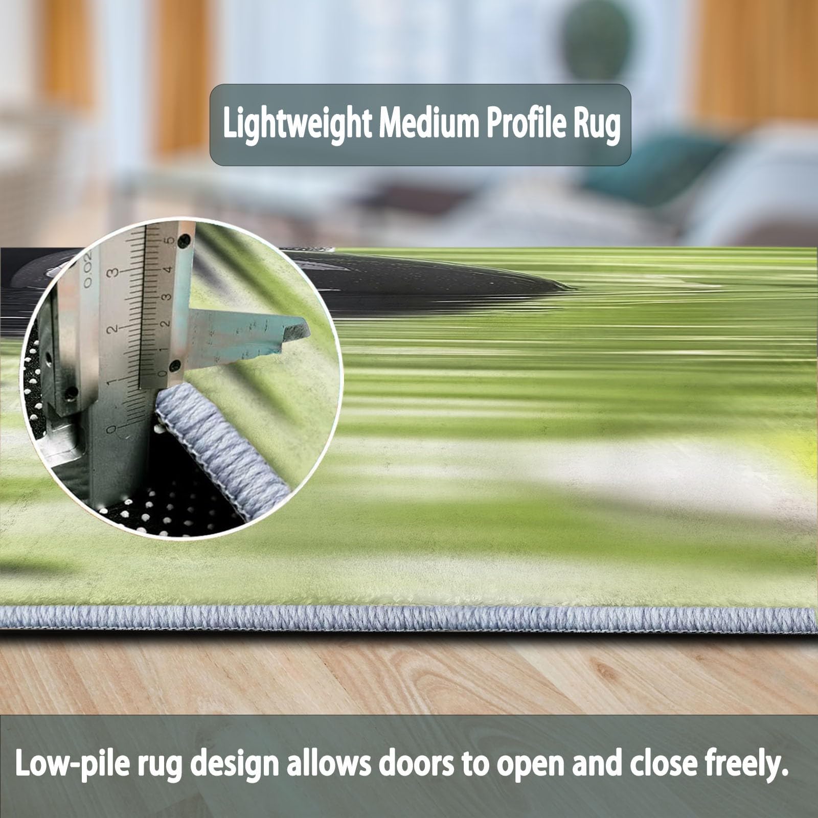 Tapis Rond de Sol 180 cm Plantes en Pierre Noire de méditation, Tapis Lavable imprimé atmosphère de méditation à Poils Courts - Moquette Coureur antidérapant Doux pour Salon Chambre Salle à Manger