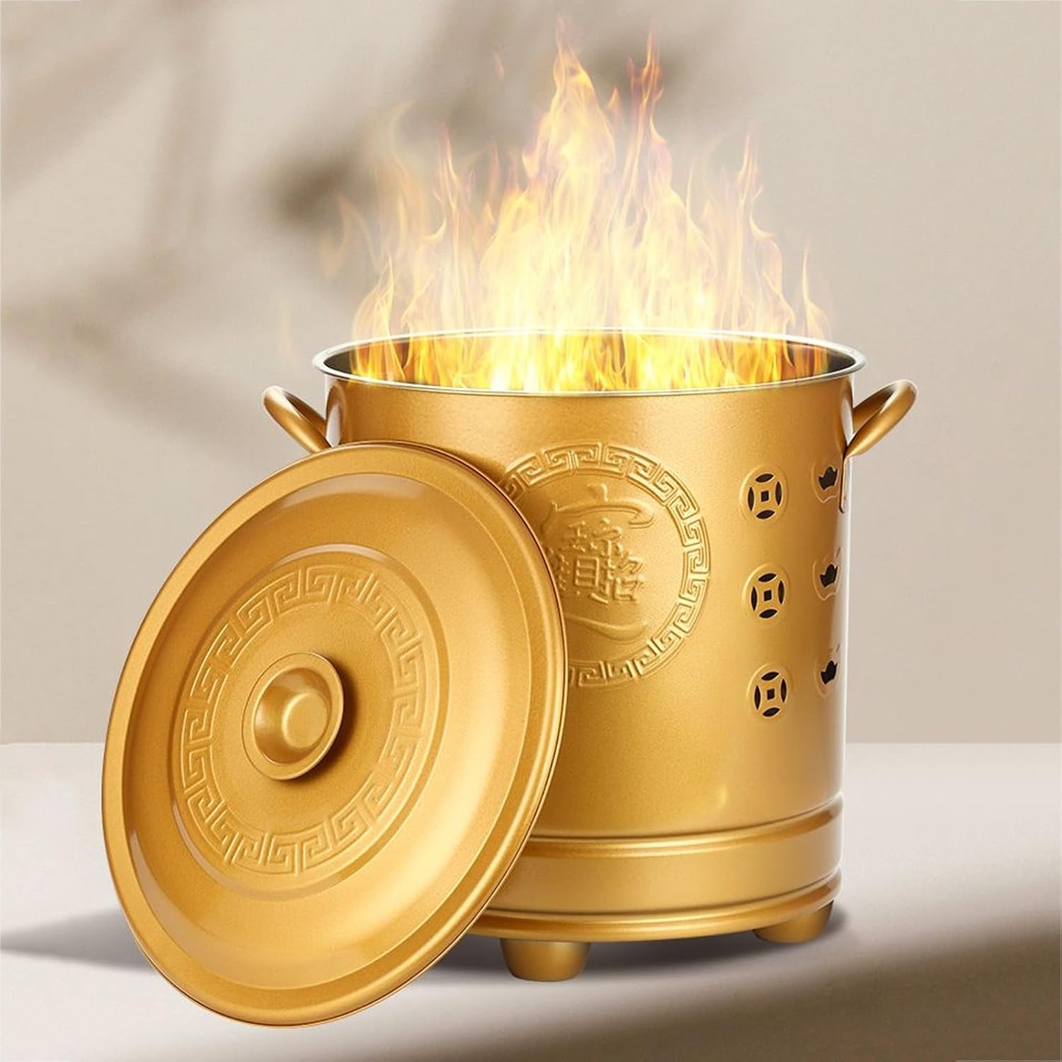 Burn Barrel Incinerator - Metal Fire Burning Barrel with Internal Bracket and Handle, Perfect for Outdoor Trash, Wood, Rubbish, and Leaves Disposal