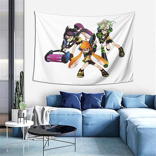 Amazon Co Jp おしゃれ タペストリースプラトゥーン 2 多機能壁掛け 壁の装飾 室内装飾 部屋 寝室 壁画 毛布タペストリー用リビングルームの寝室の家の装飾60 40インチ ホーム キッチン