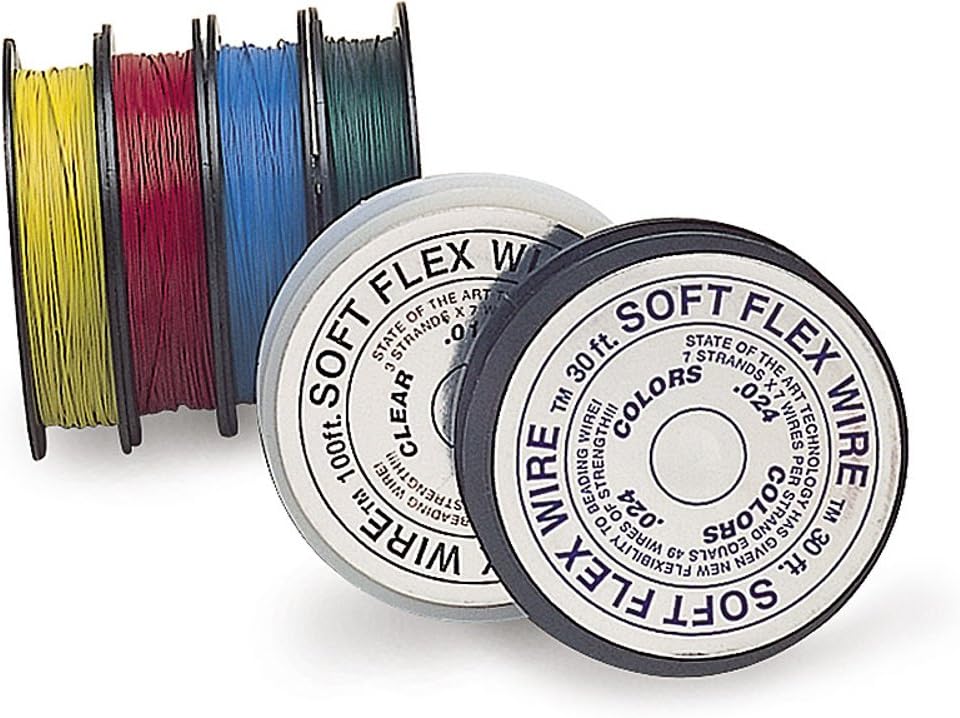 ソフトフレックスビーズワイヤー ターコイズブルートパーズ0.19インチ 100フィート BDC-420.13