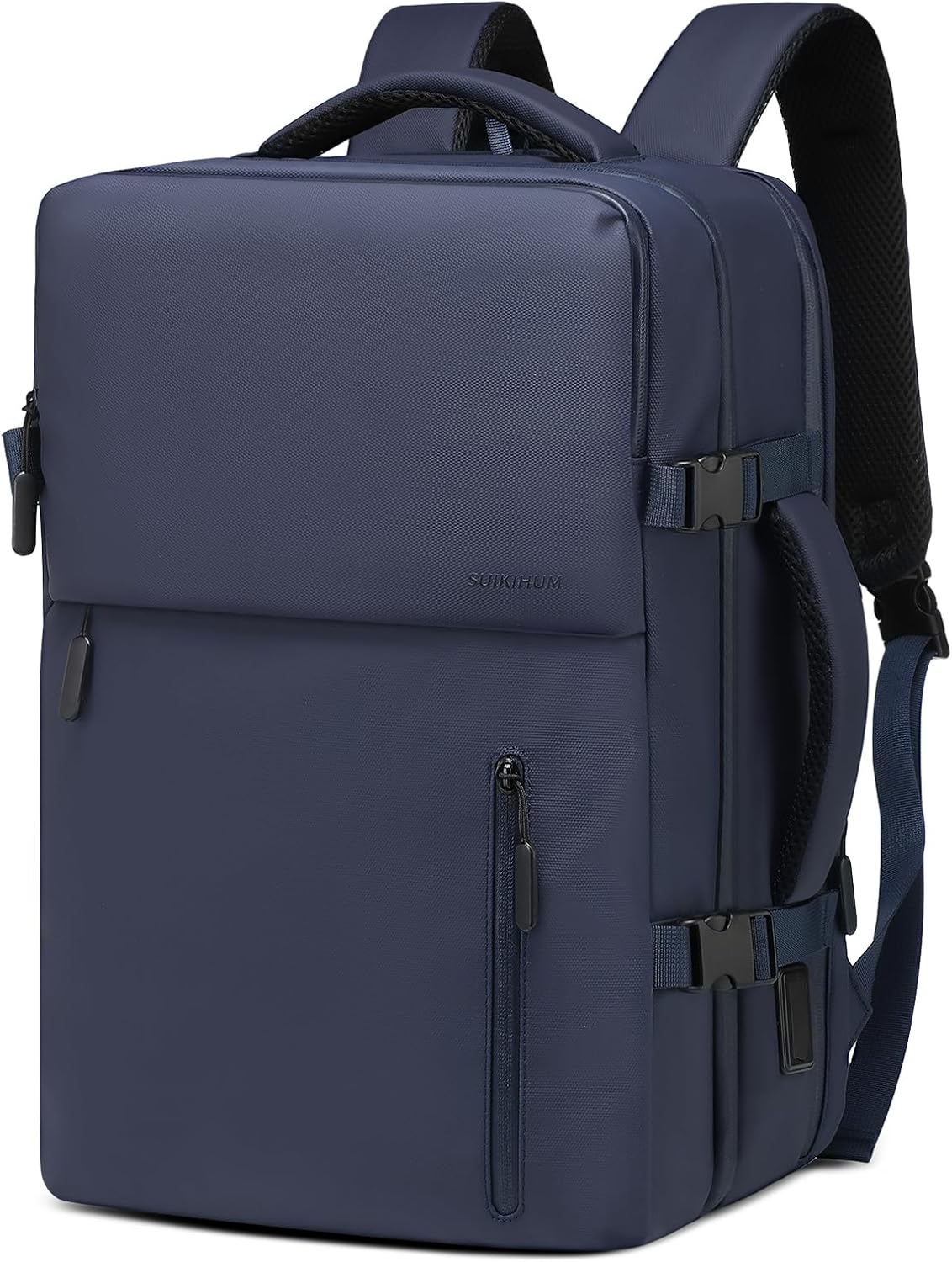 Lay Flat Carry on Travel Backpack, 30L Airline Approved, Fits 16" Laptop, USB-C & USB-A, Water Resistant, Gray