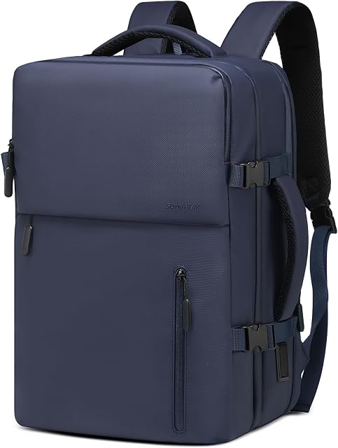 Lay Flat Carry on Travel Backpack, 30L Airline Approved, Fits 16" Laptop, USB-C & USB-A, Water Resistant