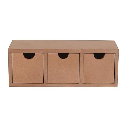 CRAFT MITRA Premium Wooden RAW Chest Drawer (3 Drawer)