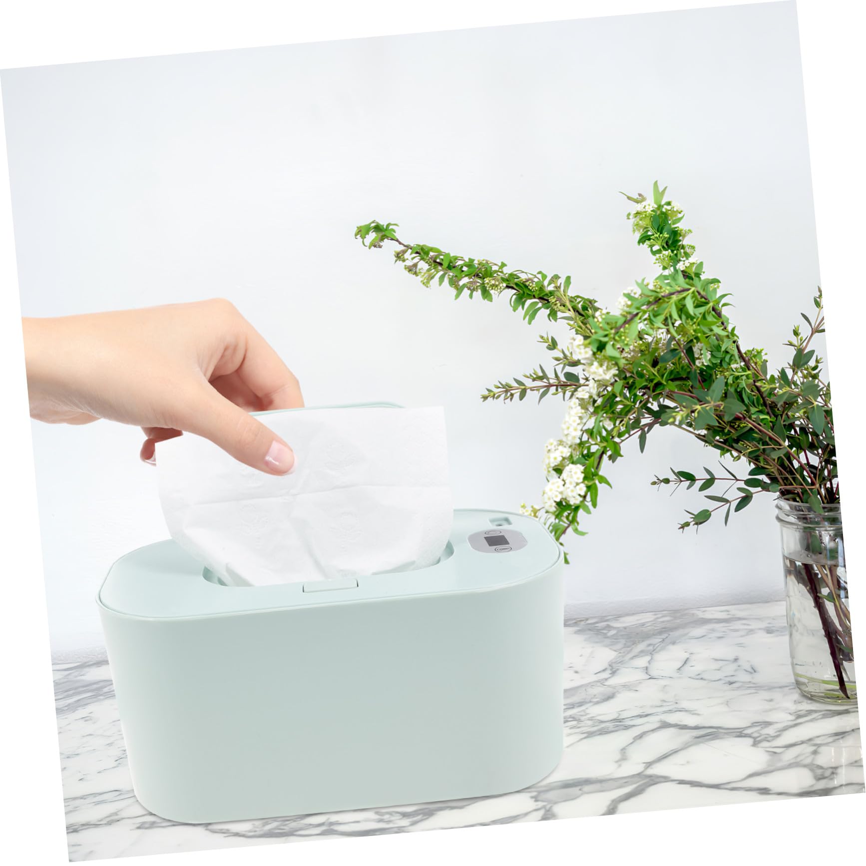 Yardenfun Calentador de Abs y Pp Portátil para Bebés de Toallitas Verde USB Dispensador Resistente Que Mantiene las Toallitas Calientes en Casa y Coche