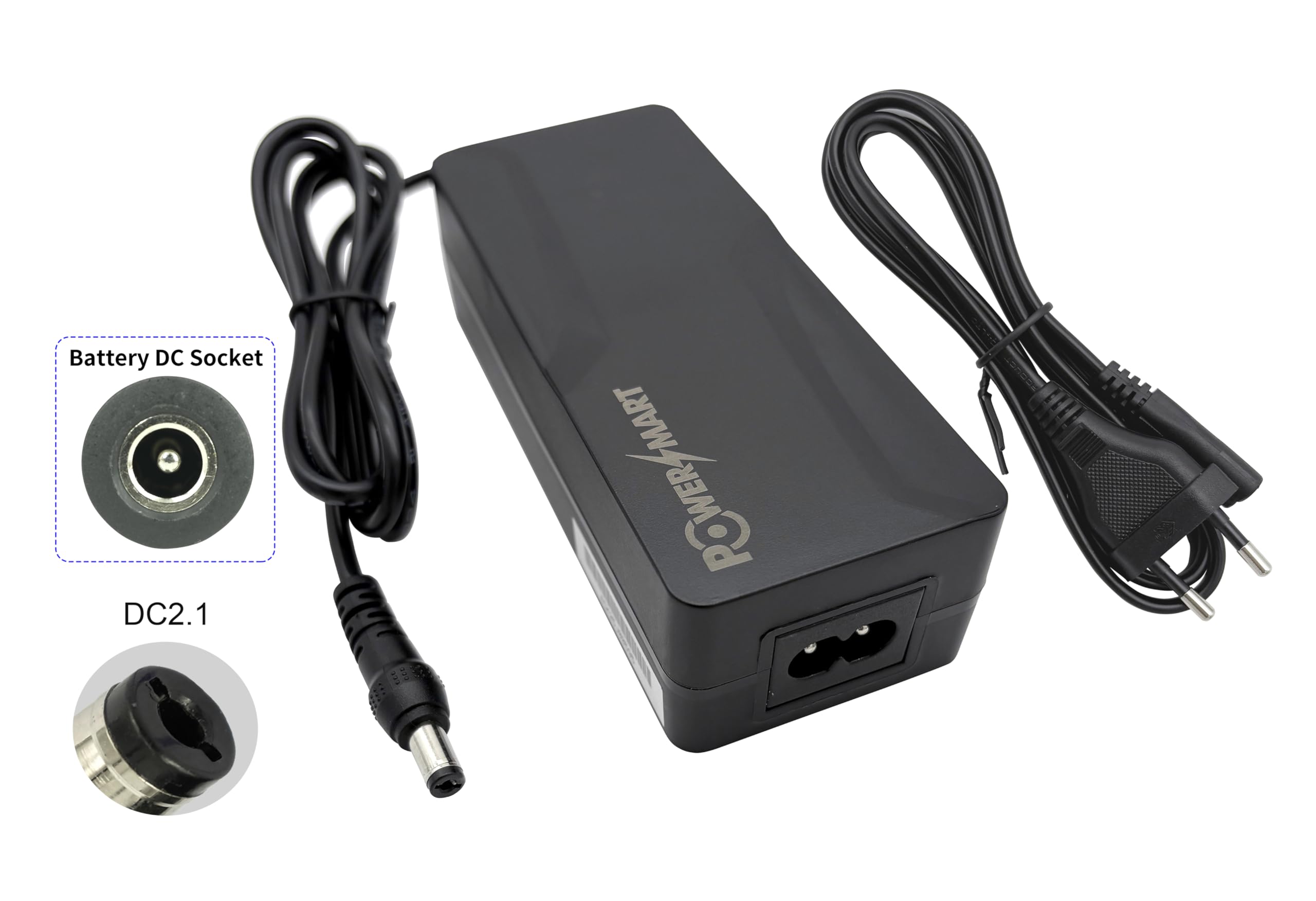 PowerSmart Chargeur 42V 1.35A pour Hailong 36V Carrefour VTT Cycoo 27.5  pouces, Cycoo VTT 27.5, Toplife VTT V-5500, FEU Vert VTT Max+, FEU Vert VTC  ...
