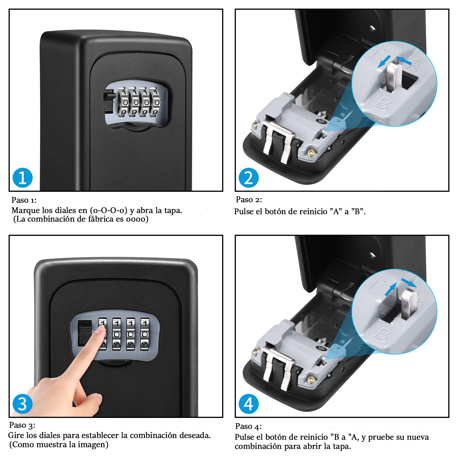 Nestling Caja Fuerte de Llaves Exterior, Montada en la Pared, Caja de Seguridad con Codigo Impermeable para Guardar de Forma Segura Llaves de Coche y Tarjetas de Crédito