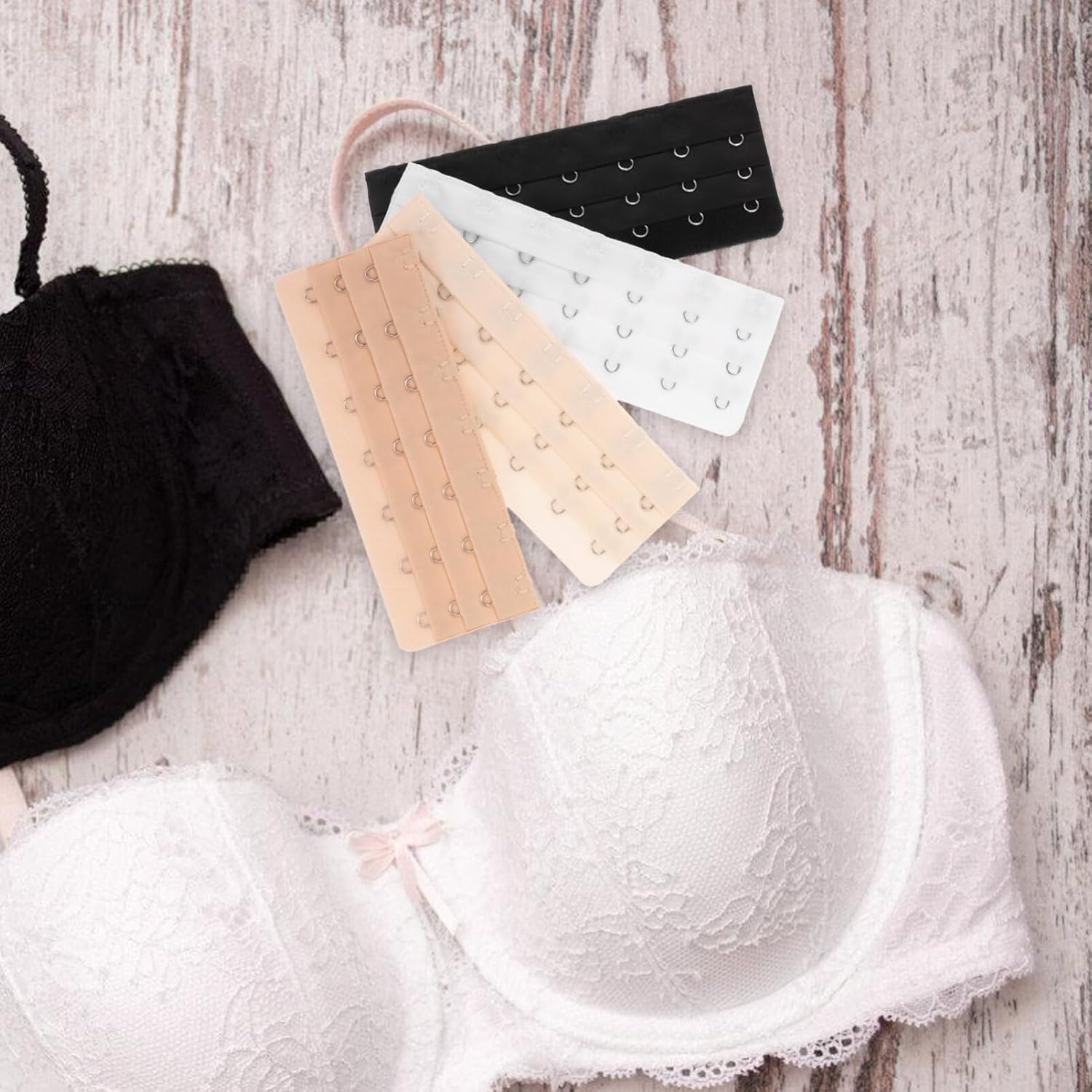 4Pcs Bra Extenders 7 Hook Elastic Extension Straps Kit Comfortable Breathable Bra Buckle Extensions for Women Lingerie Accessories