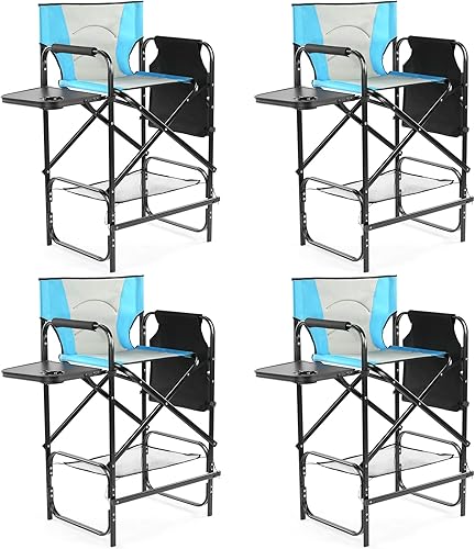 Miniatura 16 de Outvita Silla de Director de 26" de Altura con Asiento Plegable con Mesa Lateral y Bolsa de Almacenamiento, Soporte para 300 Libras, Silla Portátil