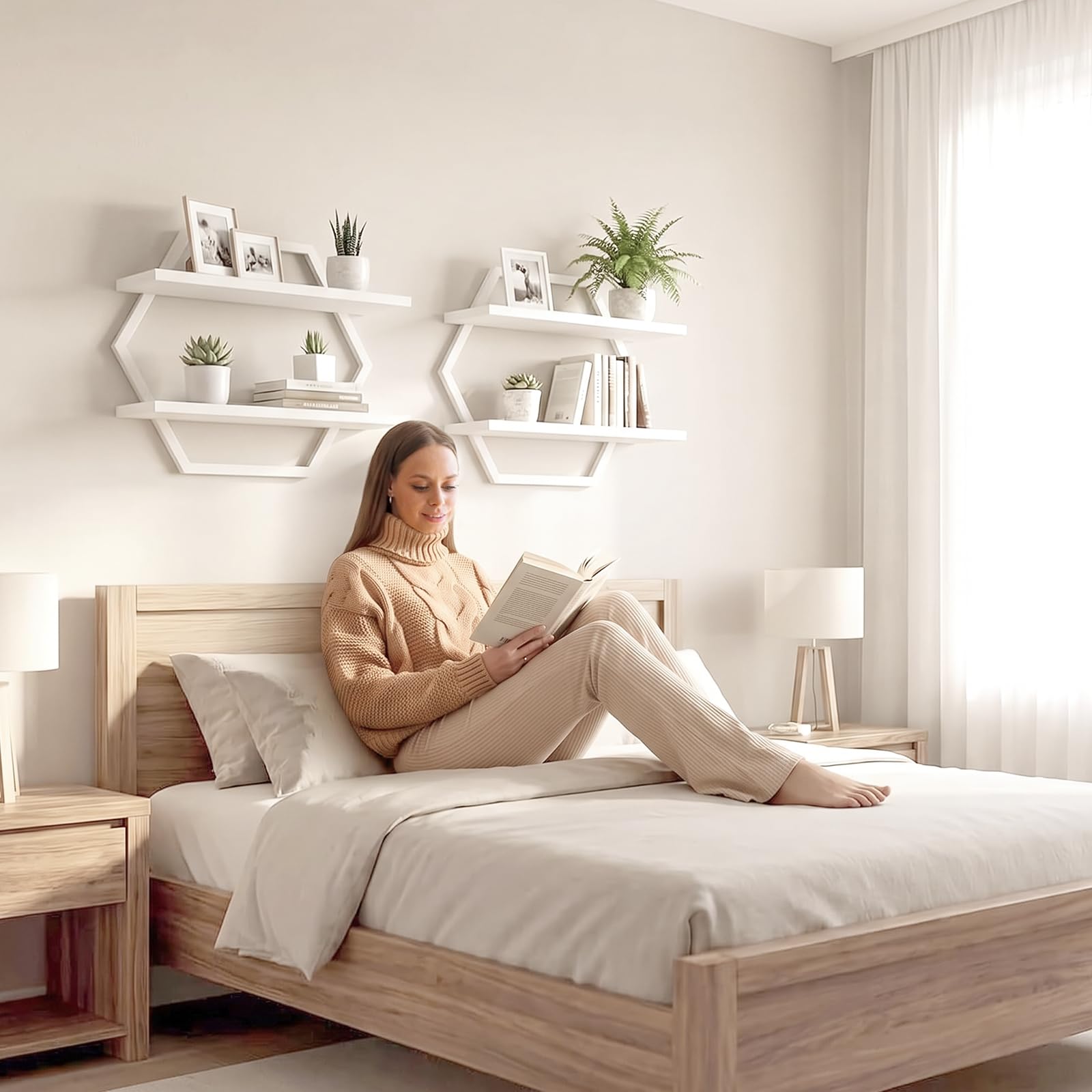 Wandregal Schwarz Metall Schweberegal 2er-Set (Schwarz, 2-Stück) | Küche Wohnzimmer Keller Stabil Modern Regalbrett für Wanddekoration Platzsparend Haushalt Büro