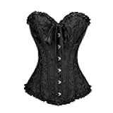 Corset Tops for Women,Bustier Shapewear Lingerie,Lace Tied Renaissance Overbust Corset Push Up Bodysuit
