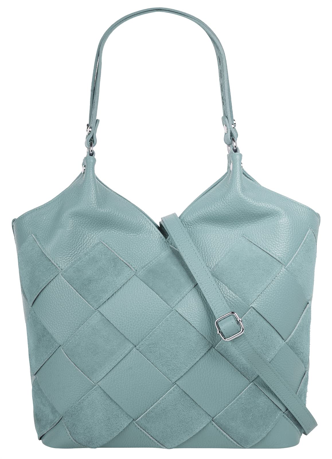 Samantha Look Sac à Dos Cuir Italien 2en1 - Sac Shopping Convertible Femme 31x31x9cm