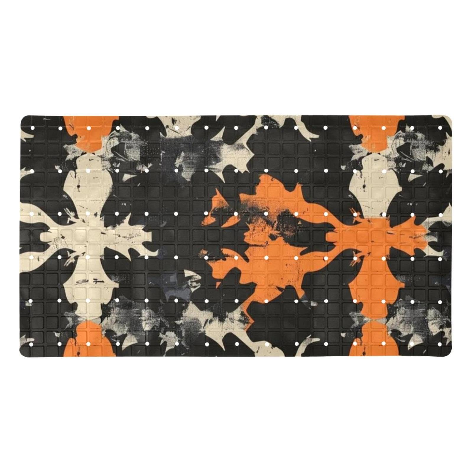 Tapis de bain antidérapant PVC extra long avec ventouses et trous de drainage