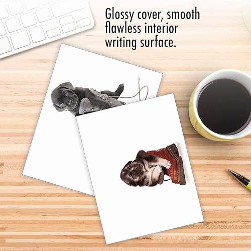 Miniatura 5 de The Best Card Company 10 adorables tarjetas de agradecimiento para cachorros con sobres de 4 x 5.12 pulgadas, para todas las ocasiones, con texto en