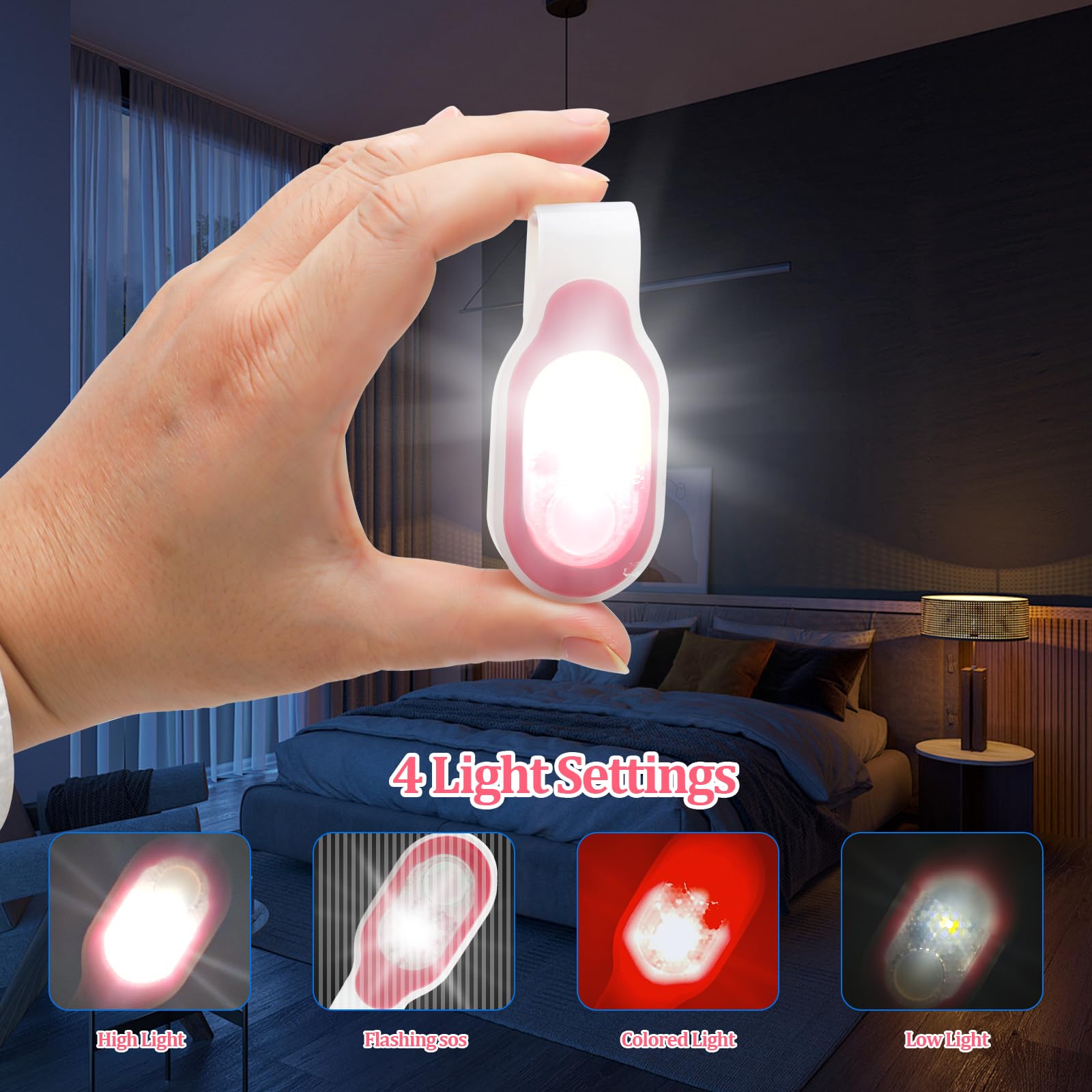 Torcia elettrica con clip per la sicurezza notturna, luce notturna per infermieri, mani libere, presa magnetica forte per camminare, correre, escursioni, sport all'aria aperta - Italia