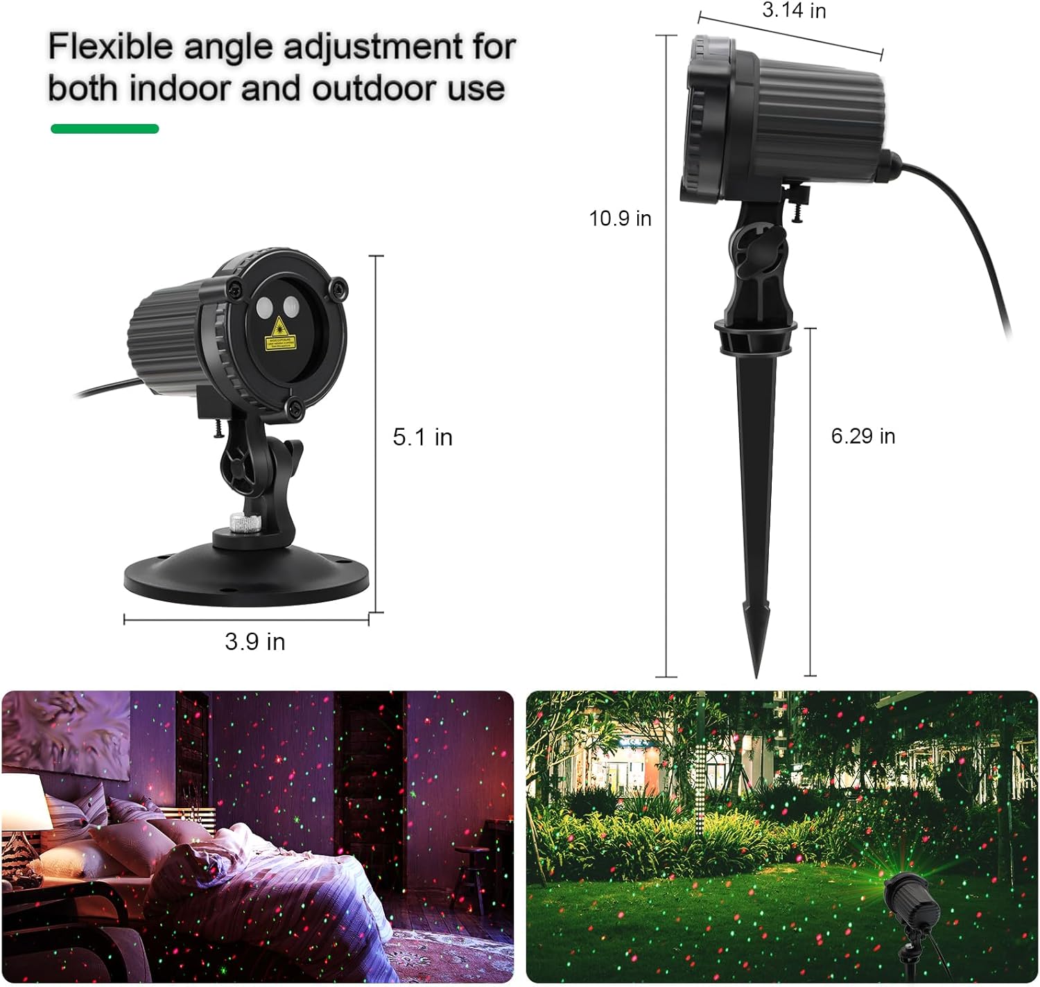 Christmas Laser Lights Outdoor,Red and Green Moving Outdoor Laser Light, Waterproof Garden House Decoration Laser Christmas Lights - Image 7