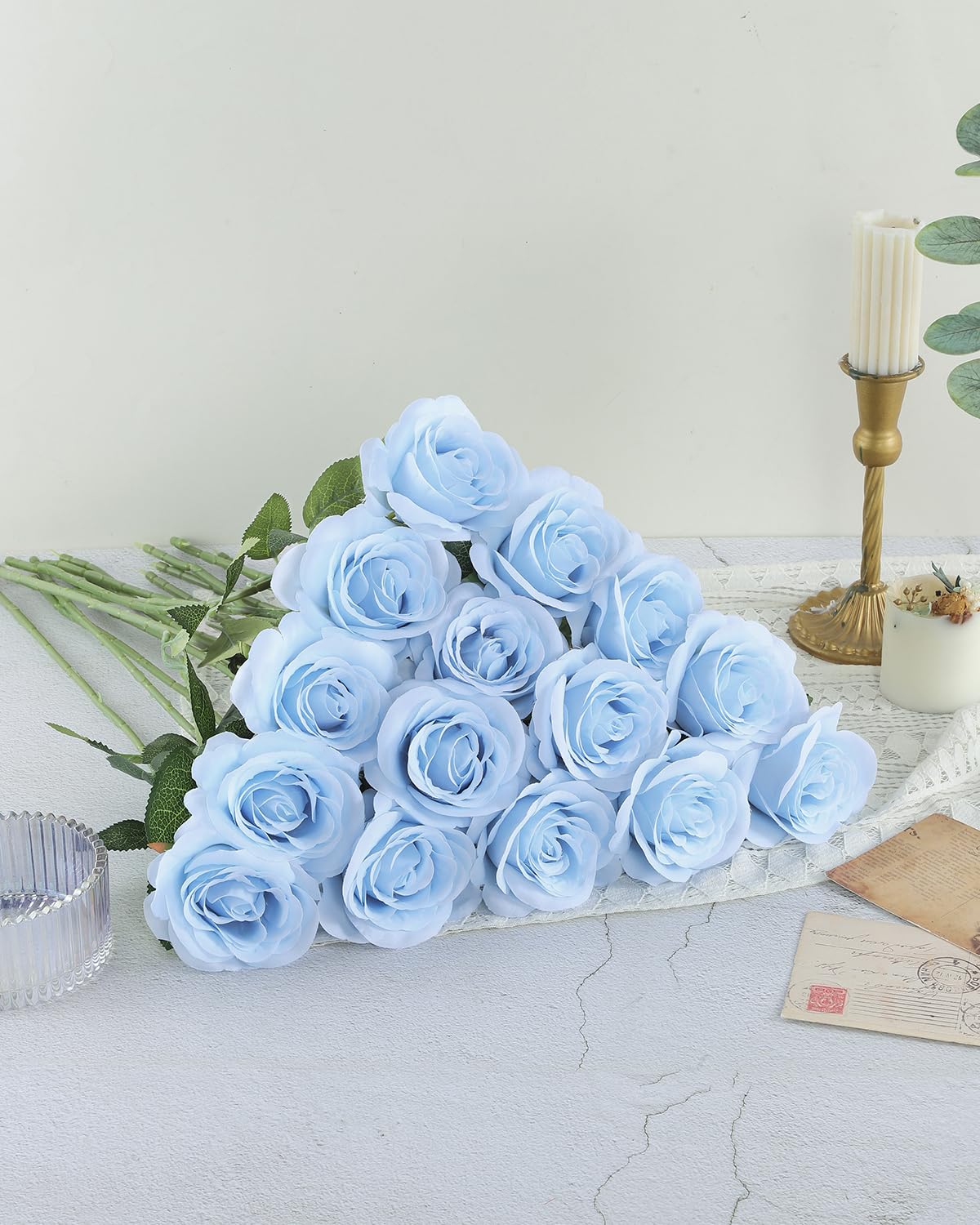 DuHouse 50 rose artificiali, blu