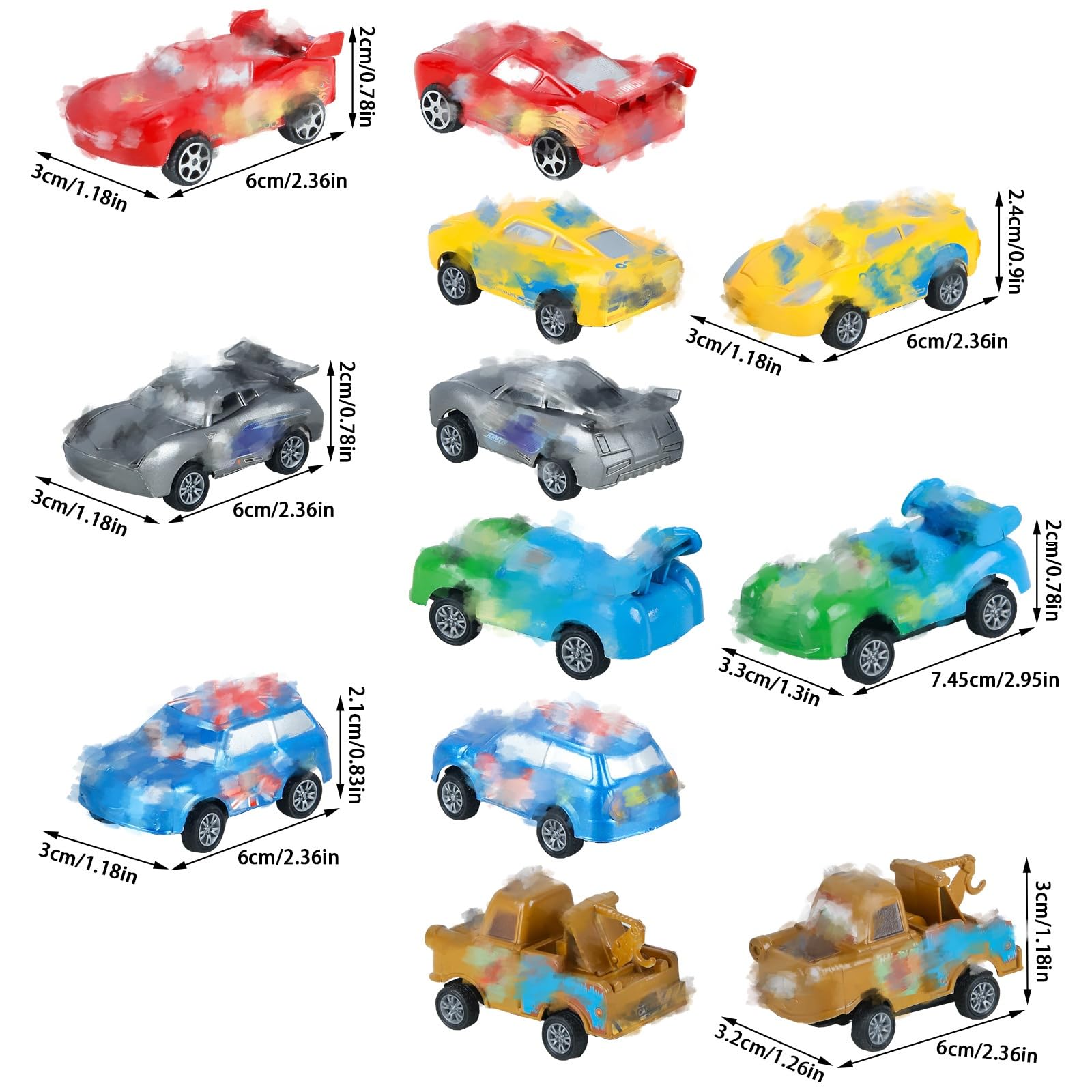 yumcute 6PCS Toy Cars Set, Children's Racing Toys, Kids Toys Suitable for Children over 3 Years Old, Toy Cars for BoysCreative Sports Car, Movie Character - Image 2
