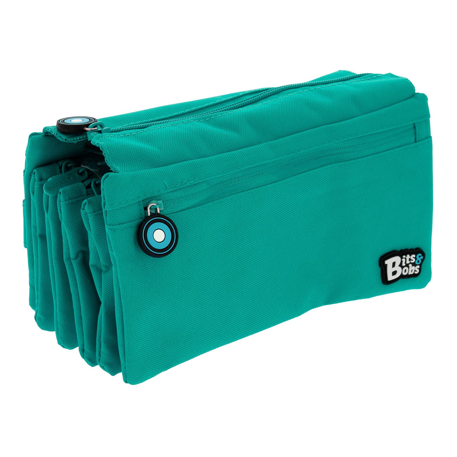 PracticDomus Estuche Portatodo Cuádruple con 4 Cremalleras para Material Escolar (Turquesa)