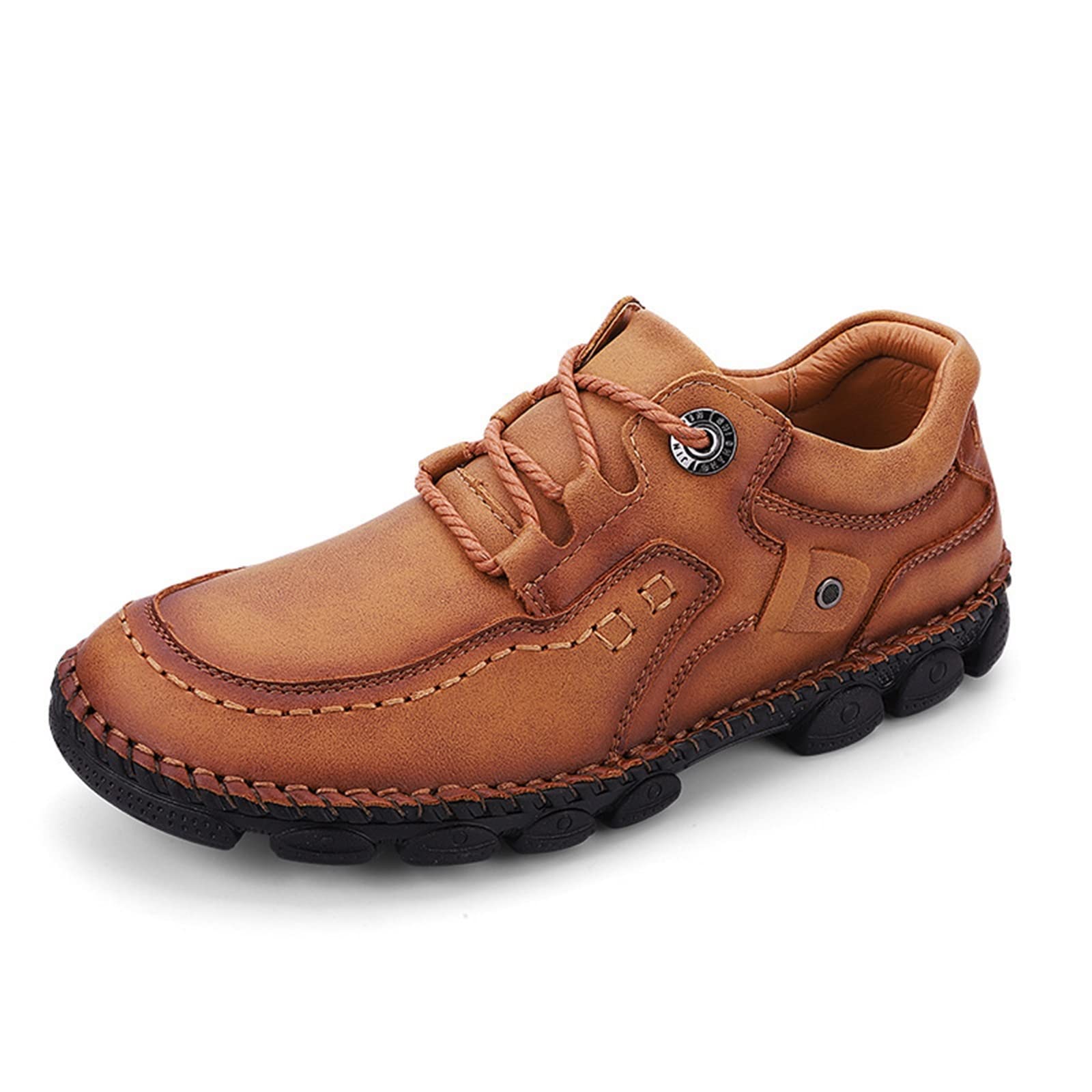 LOTFILOTFI Men's leather shoes Men's Casual Shoes Men's Casual Soft Shoes Couro Sapatos Casuais Leather Outdoor Walking Shoes (Color : Brown, Size : 45)