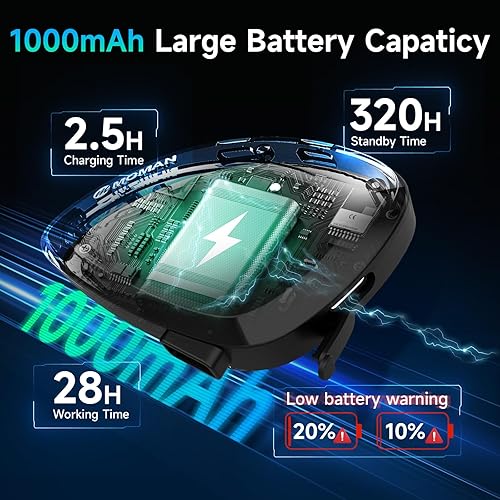 Miniatura 8 de Moman Altavoz de auriculares para casco de motocicleta, casco de motocicleta RS-S HiFi, cancelación de ruido, respuesta automática, radio FMvoz