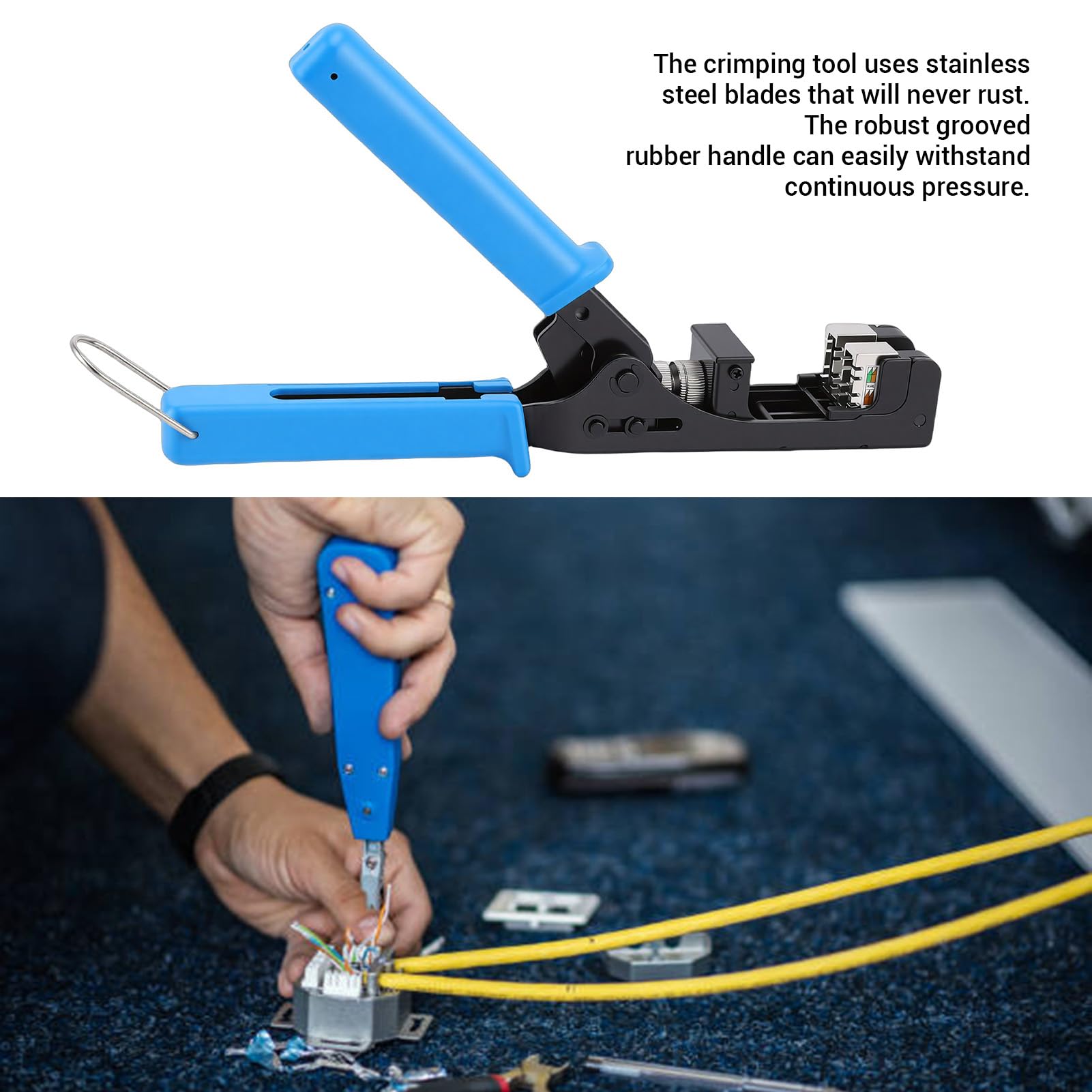 Outils Keystone Pour Terminaison De Vitesse CoudéE, Pince à Sertir Rj45 Outil De PoinçOnnage Keystone Jack 90°/180 °, Outil De Terminaison De Vitesse Coudé Pour Modules RéSeau Cat5 Cat6
