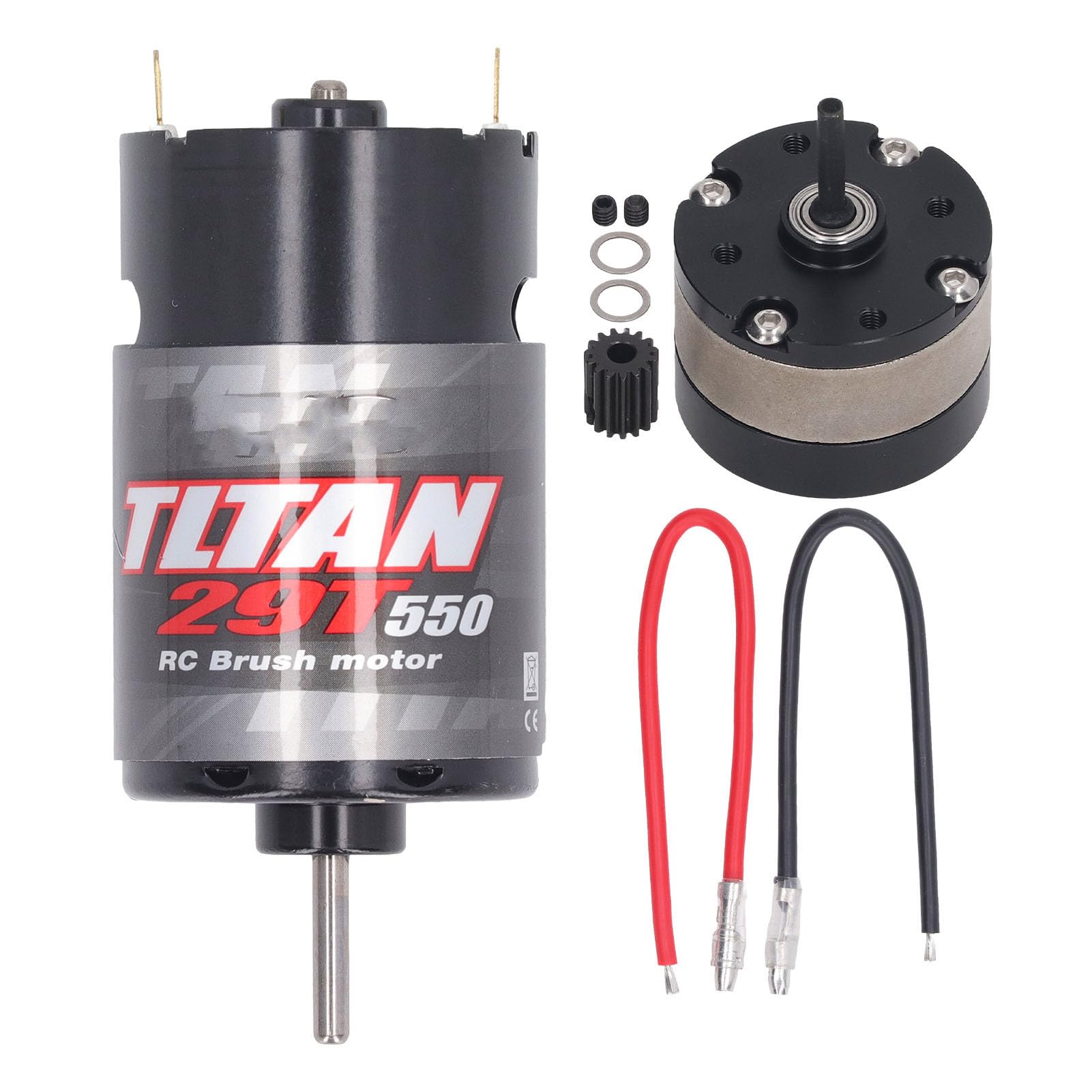Drfeify Motor Eléctrico Cepillado 550 con Caja de Engranajes de Reducción 1/3 y Ventilador de Refrigeración para Conversión DIY de Coche, Camión, Barco a Control Remoto (29T)