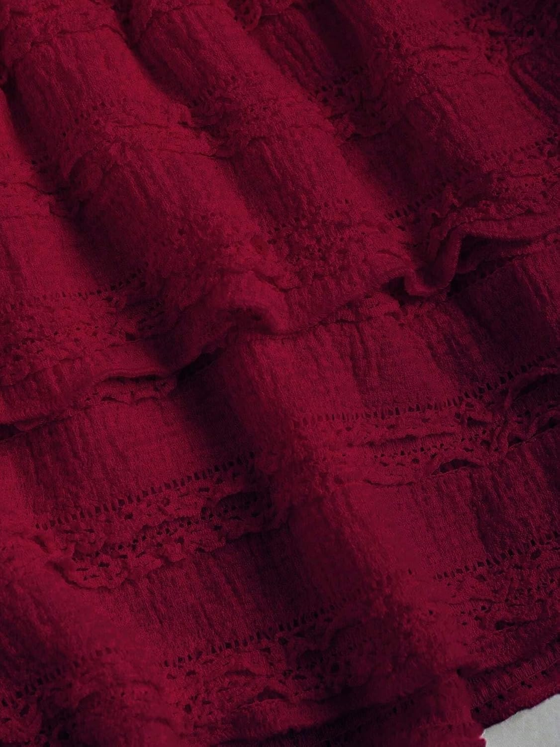 Women's Casual Ruffle Hem Skort Solid Color Mini Skirt for Summer Outfits