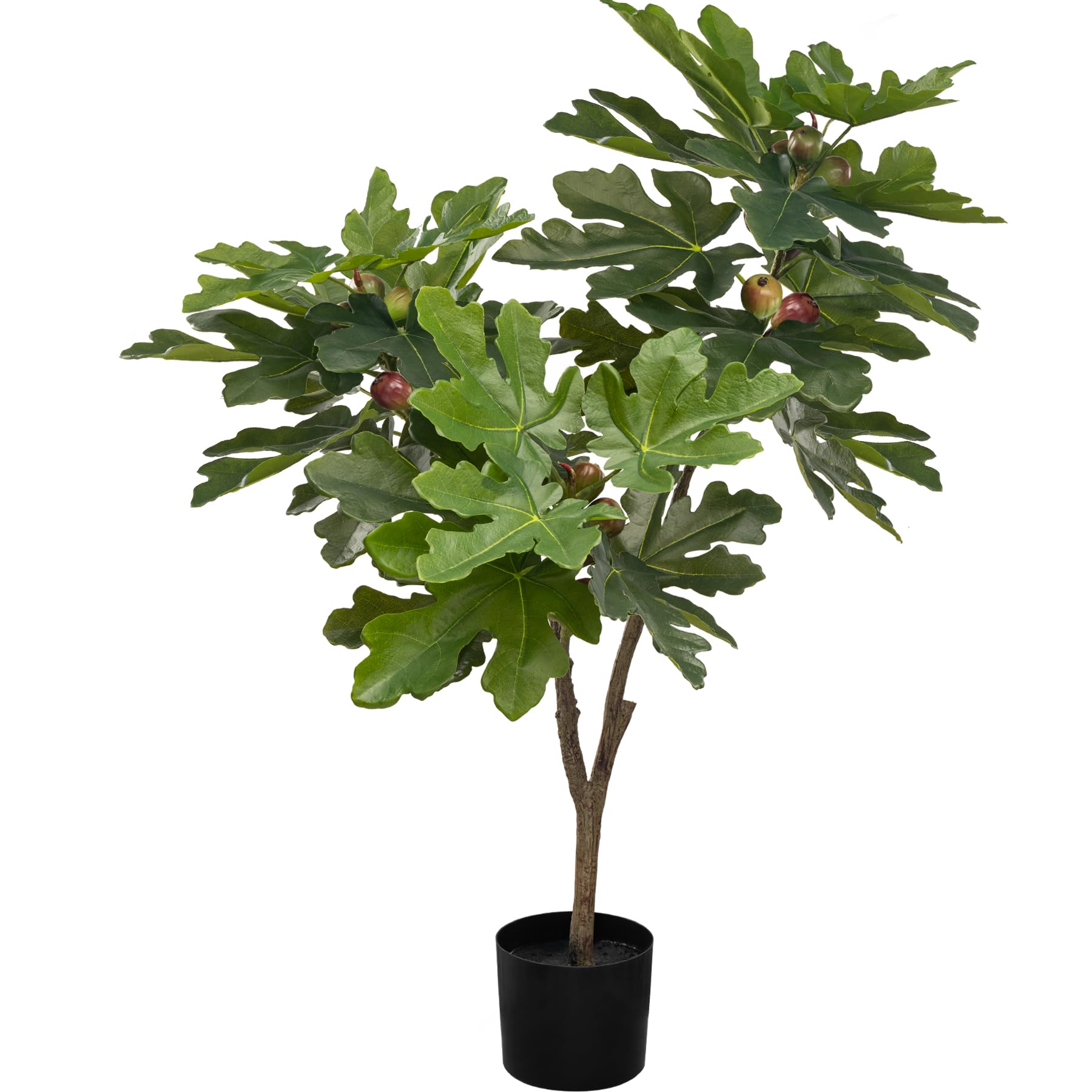 Fiddle Leaf Fig Tree Artificial Tree Outdoor Fall Decor Fig Tree Home Decor Faux Plants Indoor Tall Artificial Plants Indoor and Hotel Decor(3.9ft)