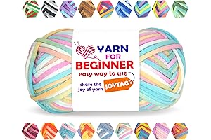 50g Pastel Rainbow Yarn for Beginners: Easy Crochet and Knitting