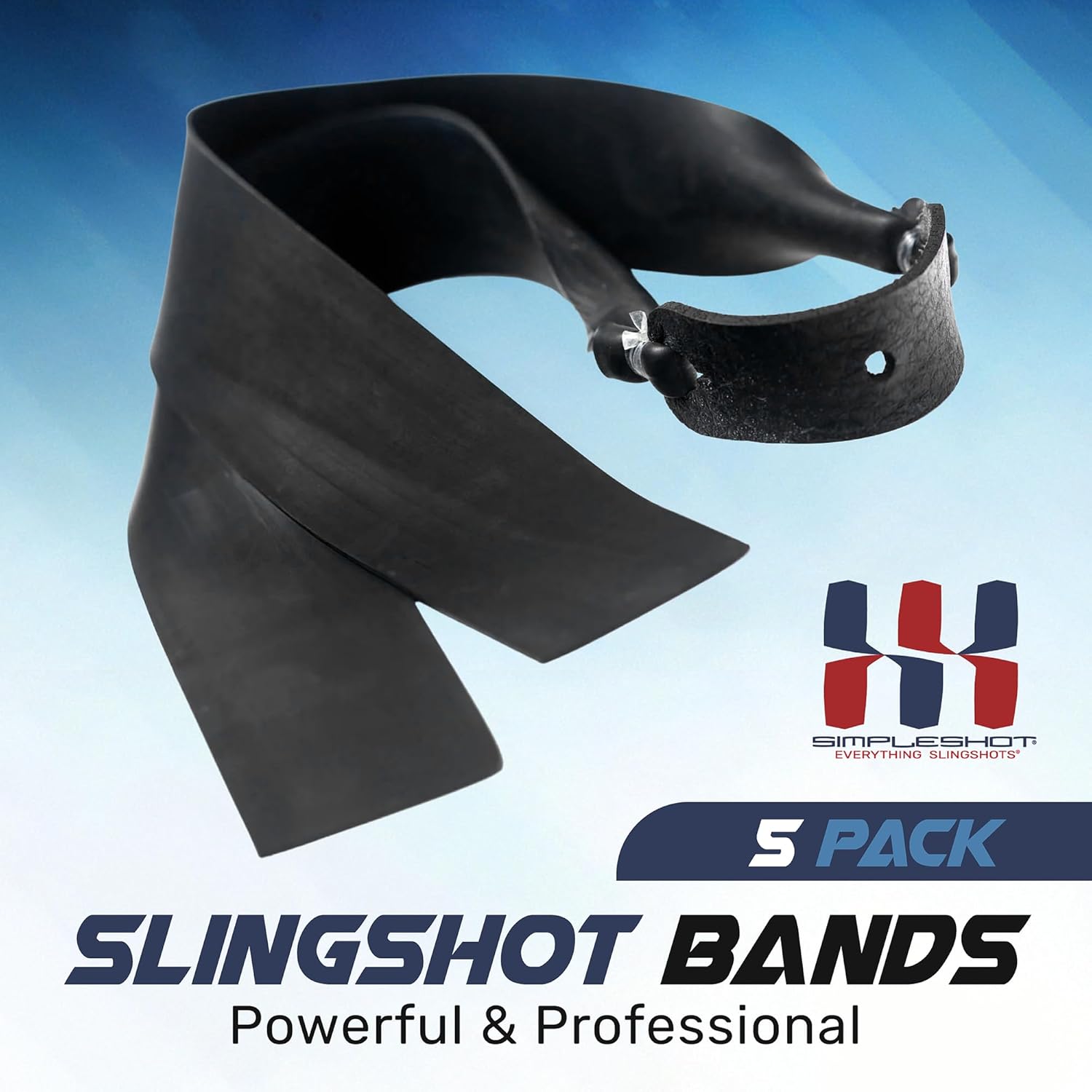 SimpleShot 5pcs Slingshot Bands Powerful Professional Elastic Rubber Catapult Shooting Flat Bands