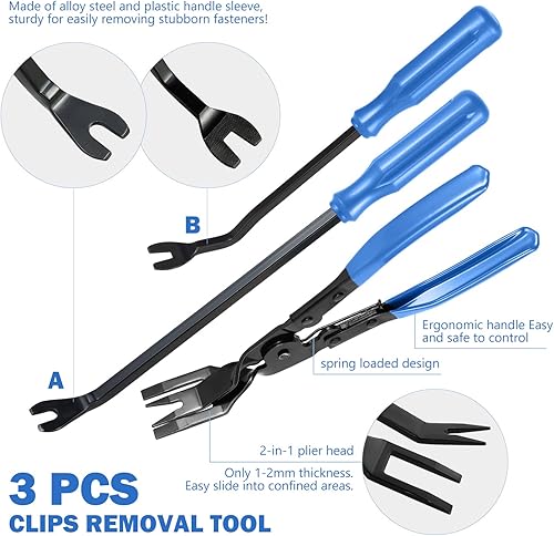 Miniatura 4 de DNA MOTORING TOOLS-00247 Kit de herramientas de extracción de moldura de automóvil, juego de removedor de tapicería para panel de puerta de