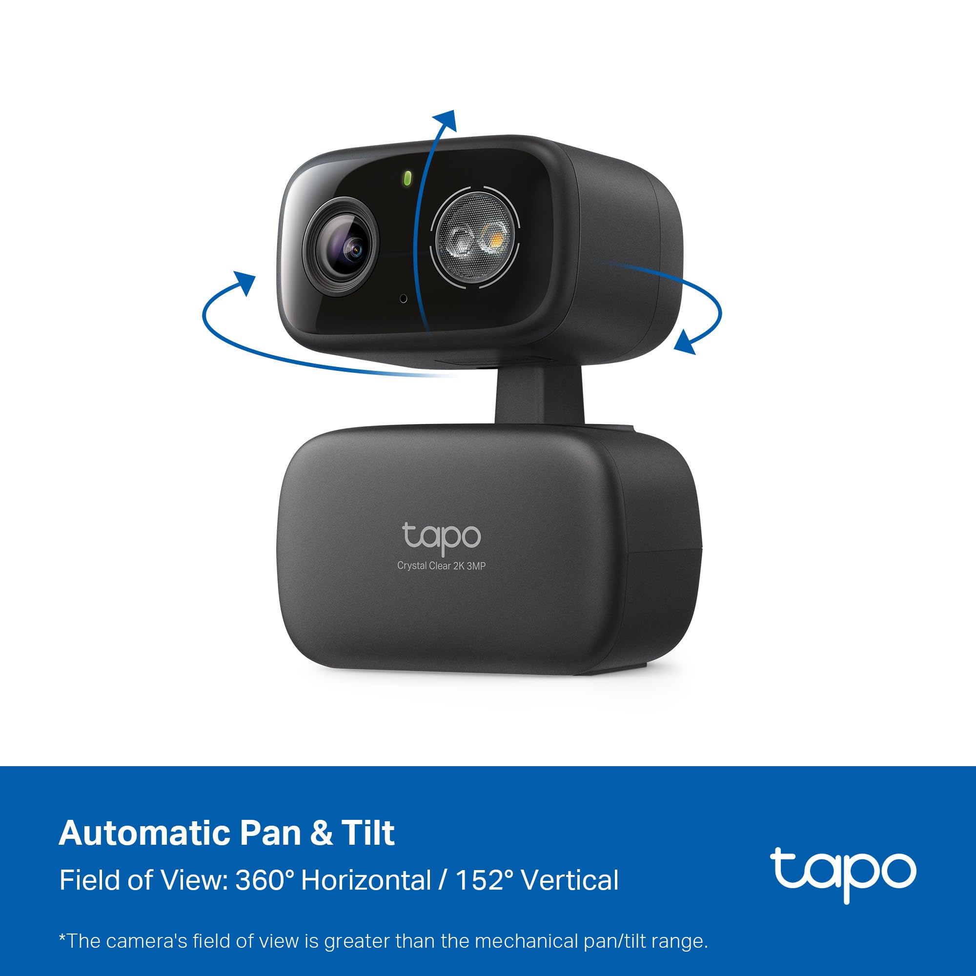 Tapo 2K Pan/Tilt Security Camera for Baby Monitor, Dog Camera w/Motion Detection, 2-Way Audio Siren, Night Vision, Cloud&SD Card Storage, Works w/Alexa & Google Assistant, 2-Pack (Tapo C210P2): Indoor/Outdoor Black 1-Pack