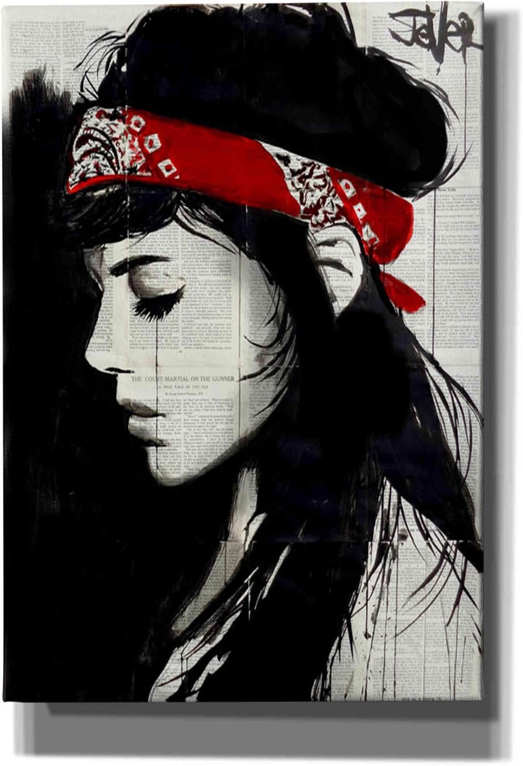 Epic Graffiti 'Red Bandana' by Loui Jover, Canvas Wall Art, 12"x16"
