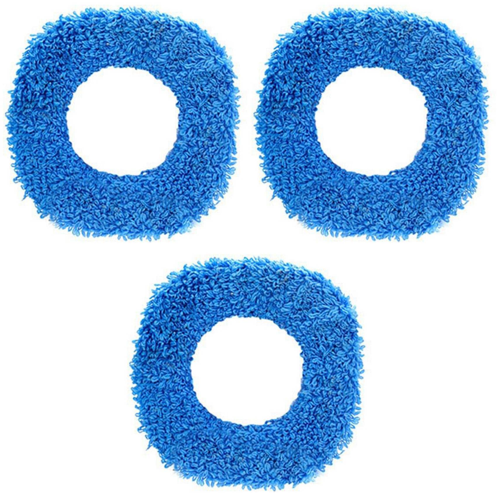Hndhbfgrt 3X Disposable Mop,Washable Replacement Microfiber Pads Dust Push Mop Cloth for Dry and Wet Vacuum Cleaner,Blue