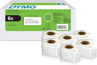 DYMO Original LabelWriter Rücksendeadressetiketten | 25mm x 54mm | 6 Rollen mit je 500 leicht ablösbaren Etiketten (3.000 Stück) | selbstklebend | Beschriftungsgerät für LabelWriter Etikettendrucker