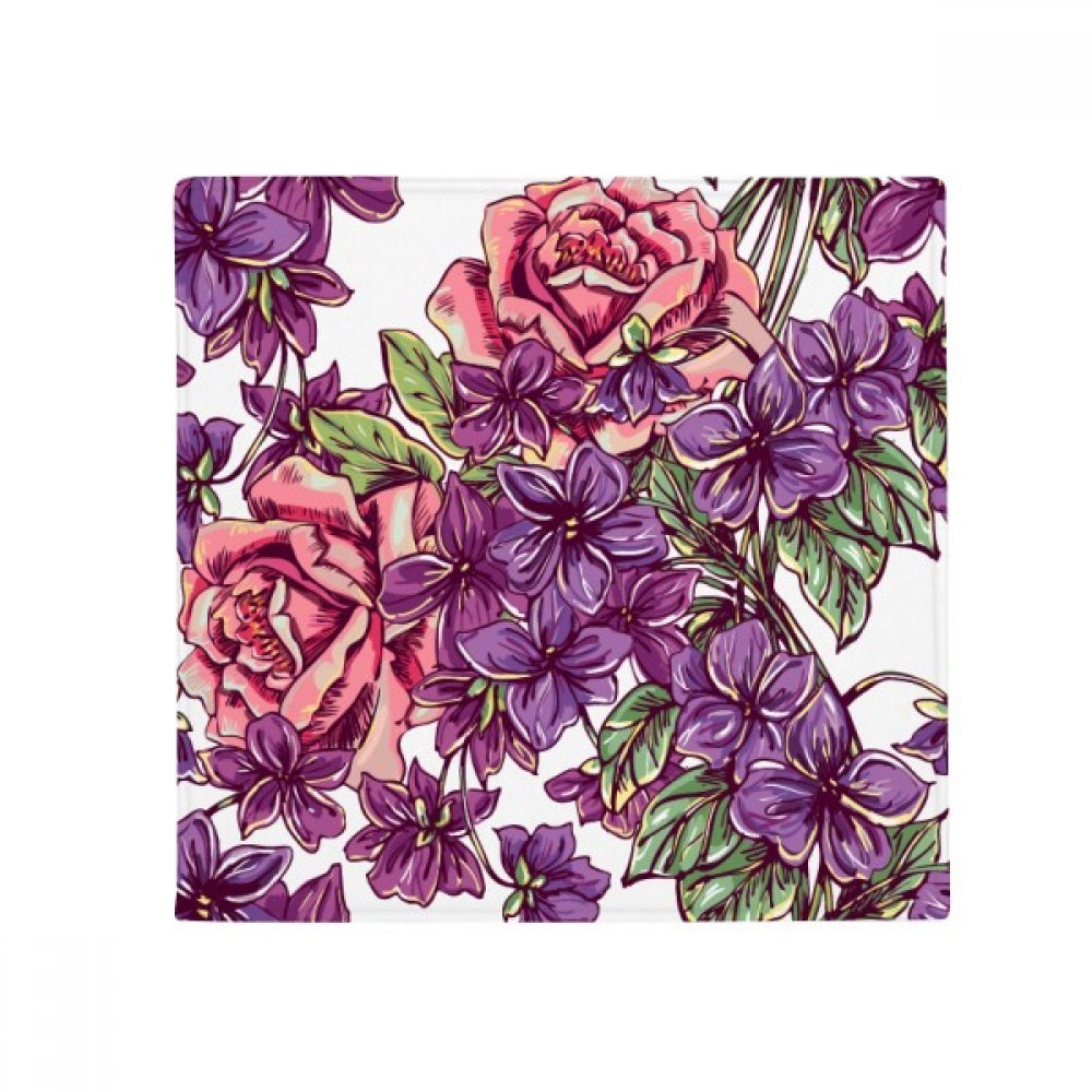 Tapis de sol antidérapant floral bleu et blanc 60x60cm pour salle de bain et cuisine DIYthinker