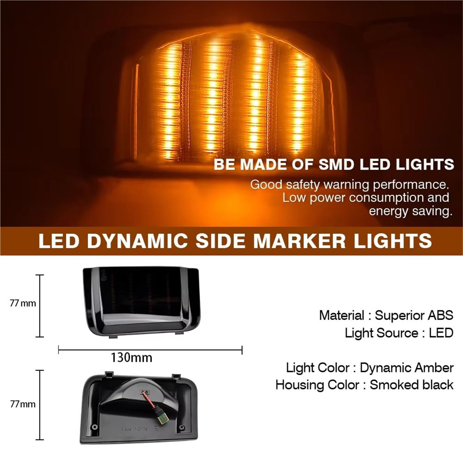 Indicatori Retrovisori Per FIAT Per DUCATO 06-19 Dinamica LED Indicatori Direzione Luci Indicatore Specchietto Laterale Lampada Lampeggiante Sequenziale(Dynamic Smoked)