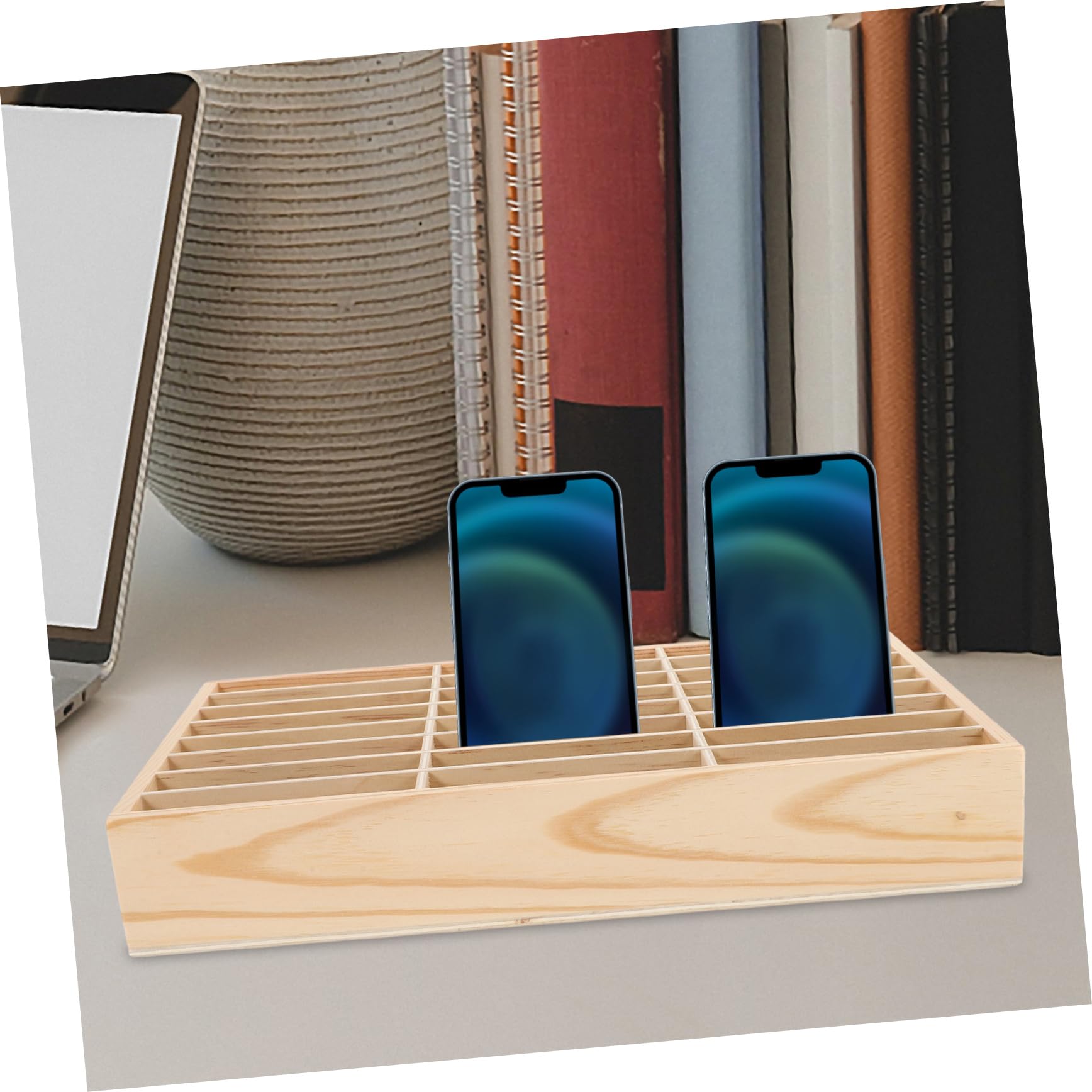 Organizer da Scrivania in Legno Griglie per Porta Cellulare e Accessori Scrivania Ufficio, Decor Festa Scuola per Ufficio e Laboratorio Riparazioni
