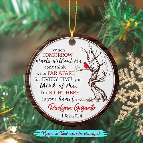 Vista 98 de Adorno de cerámica con cardenal personalizado en memoria amorosa, los seres queridos pueden dejar este mundo pero nunca dejan nuestros corazones