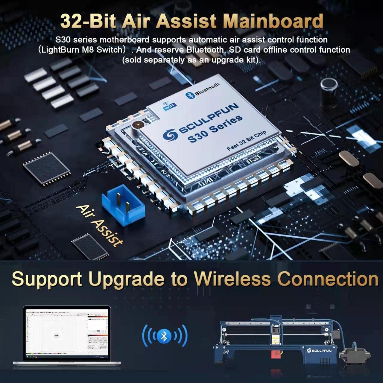 SCULPFUN S30 Series 32-Bit Air Assist Mainboard