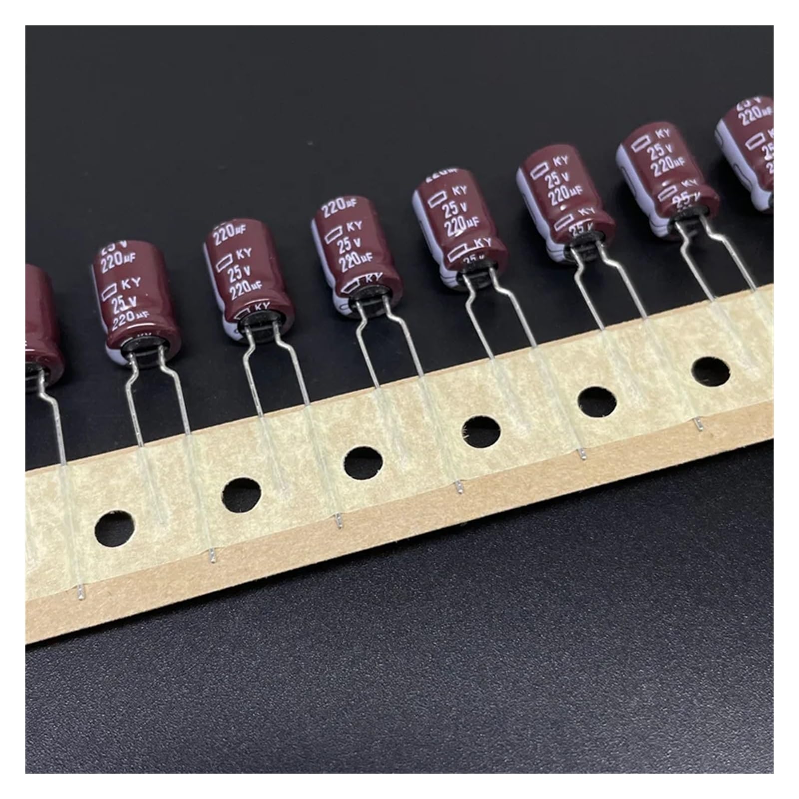 ICXLPMC 50pcs 220uF 25V220UF 8x12mm Low Impedance 25V220uF Aluminum Electrolytic Capacitor
