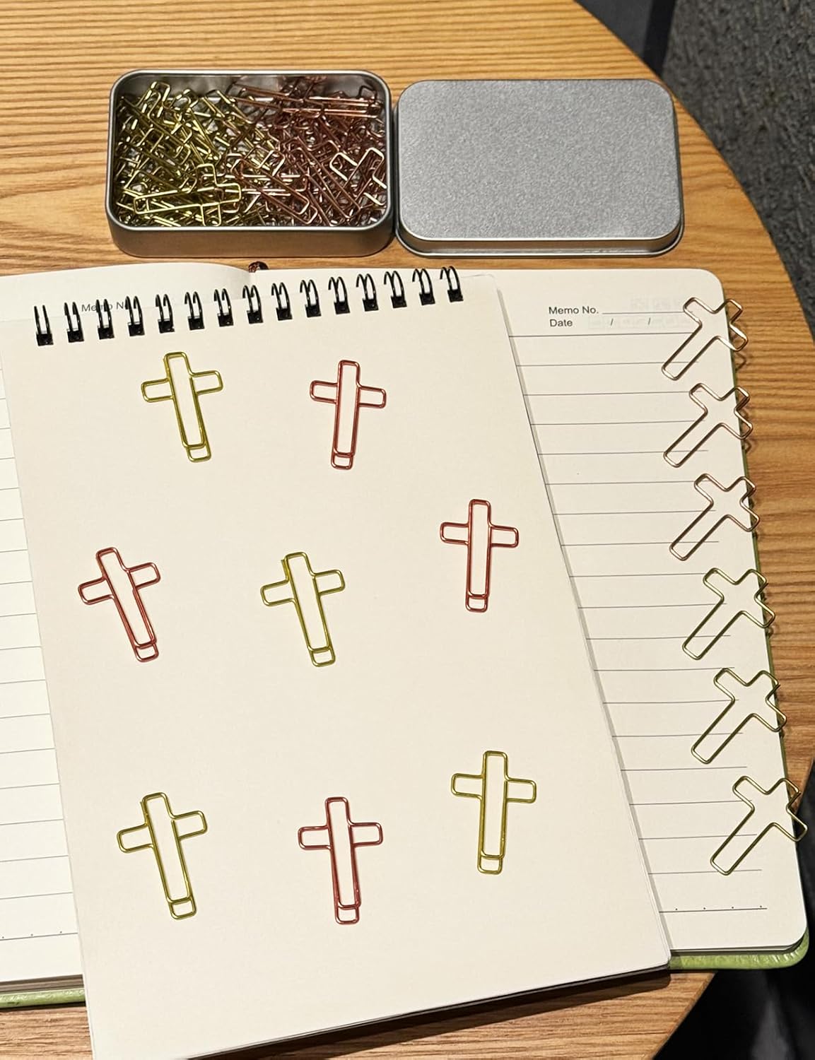 Cute Paper Clips, 60PCS Cross Shaped Paper Clips Bookmarks image 2