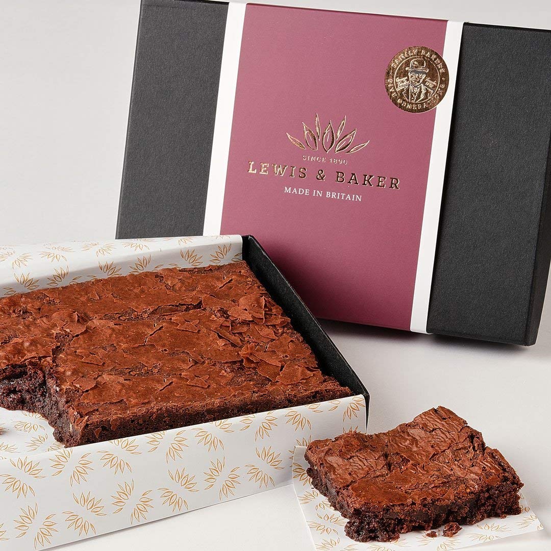Lewis & Baker Brownie Gift Box | Plain Sleeve - Belgian Chocolate (Small, 300g)