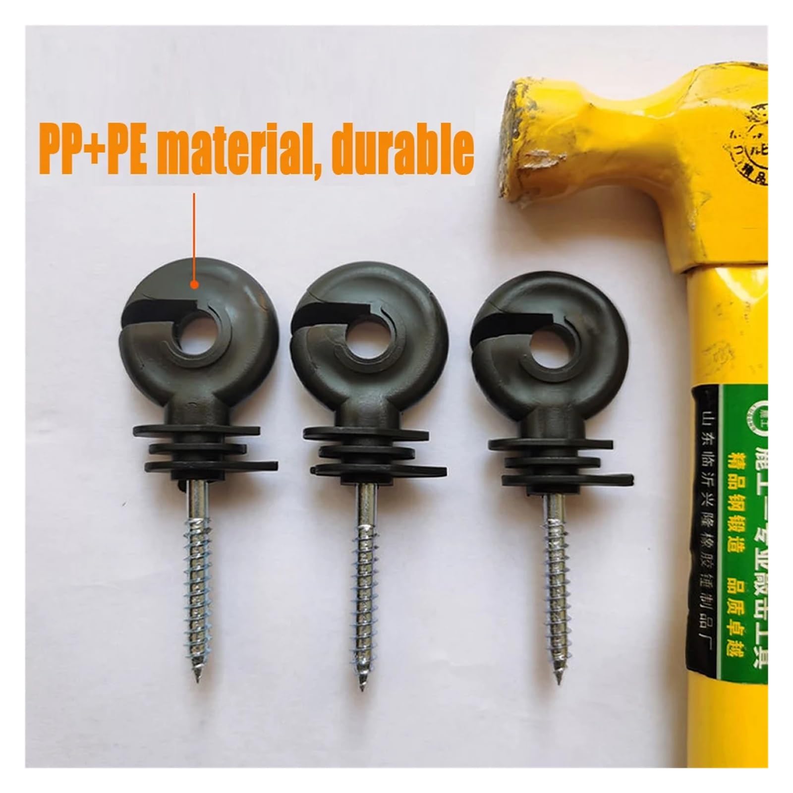 100 Pcs Elektrische Zaun Isolator Schraube-in Valla Aislante Ring Post Holz Poste Isolant Weide Garten Liefert Zubehör Werkzeuge(100 red insulators)